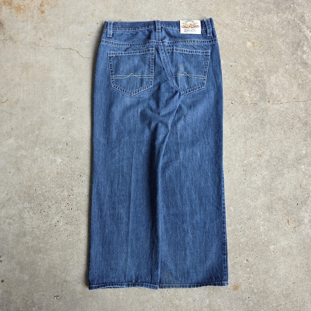 Avirex Baggy Wide Leg Jeans Size 38 (36x31) Blue Y2K Skater Grunge 90s Vintage